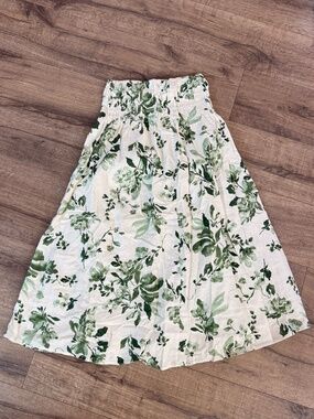 Cotton linen blend midi skirt (Abercrombie)